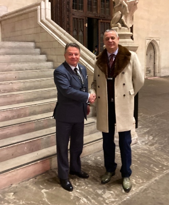 Steve Cameron (pictured left) is supported at the House of Commons by Mike Schwarz, IIMS CEO